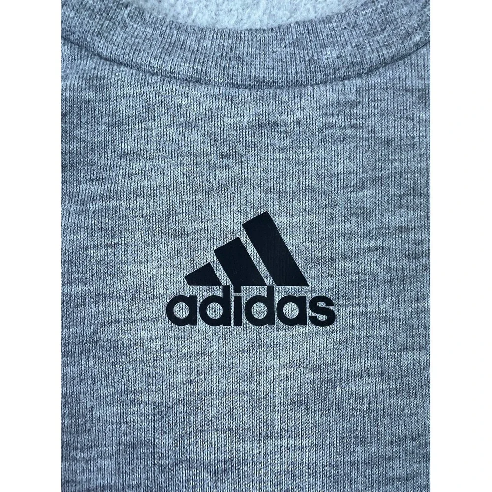 Adidas‎ Sweatshirt Mens Large Gray Crewneck Three Stripes Pullover Athletic Logo